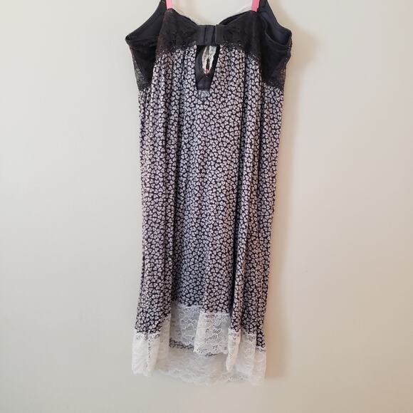 Vera Wang Valentine's Heart Print Underwire Babydoll Lingerie Size L - Picture 3 of 8